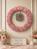 14-Inch Pink & White Yarn Wreath