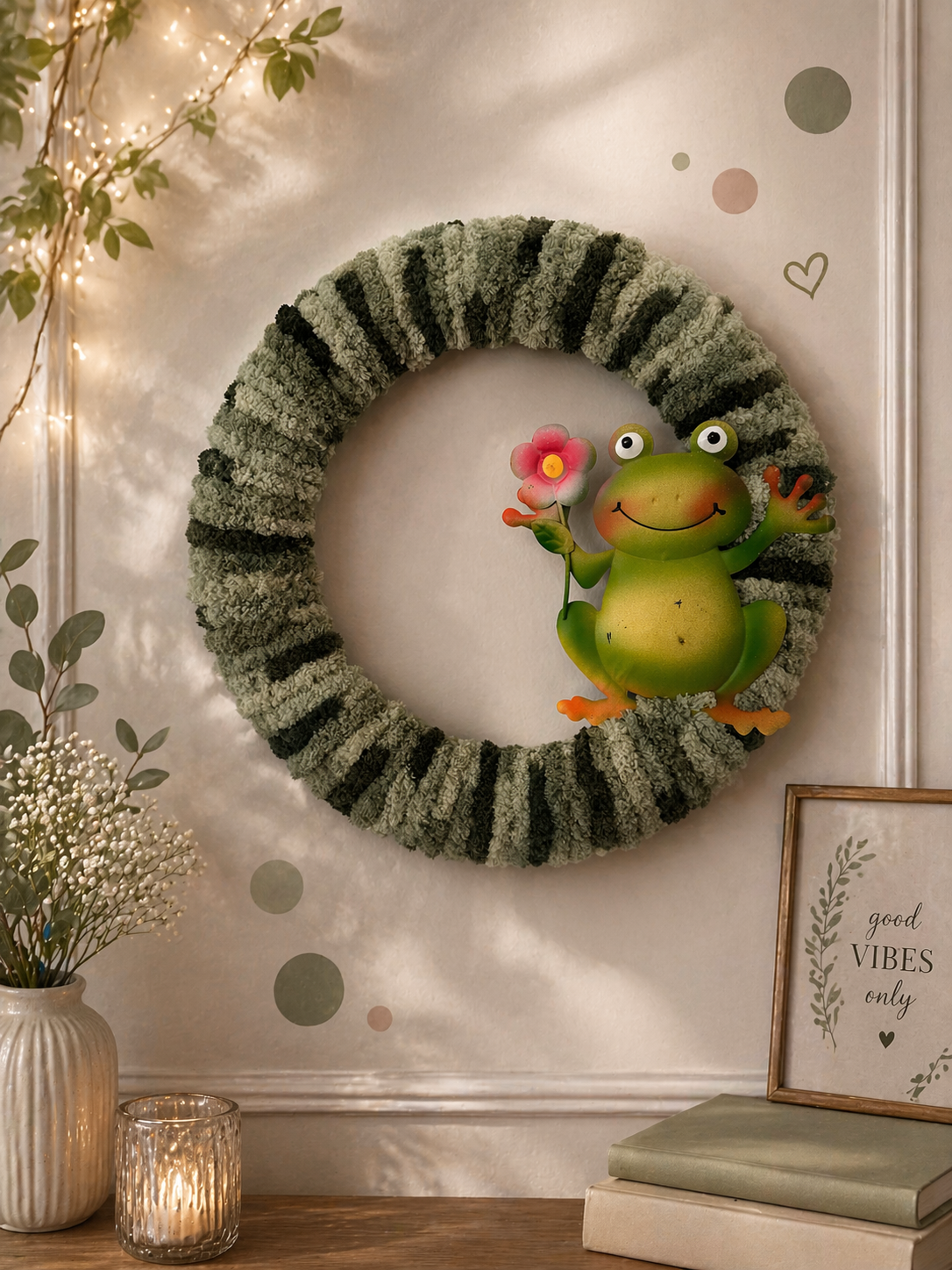 Frog 14 inch wreath