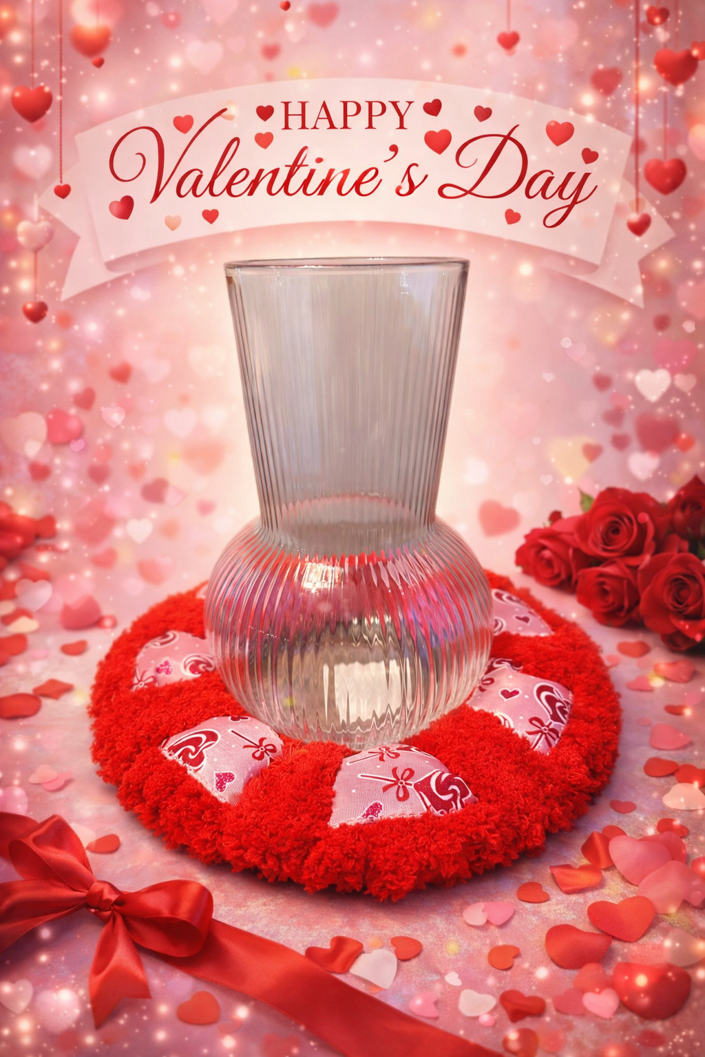 8 inch valentine red centerpiece