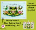 cutting board / libby cup bundle frog