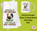 Tea Towel and 15oz Mug Bundle Real Peckers
