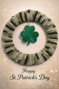 St pattys green clover 14 inch wreath