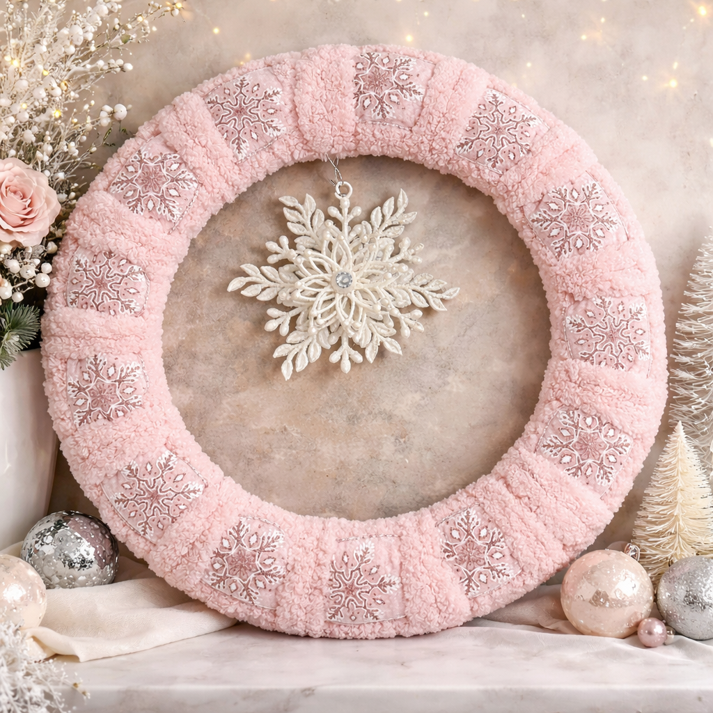 14 inch Pale Pink Wreath
