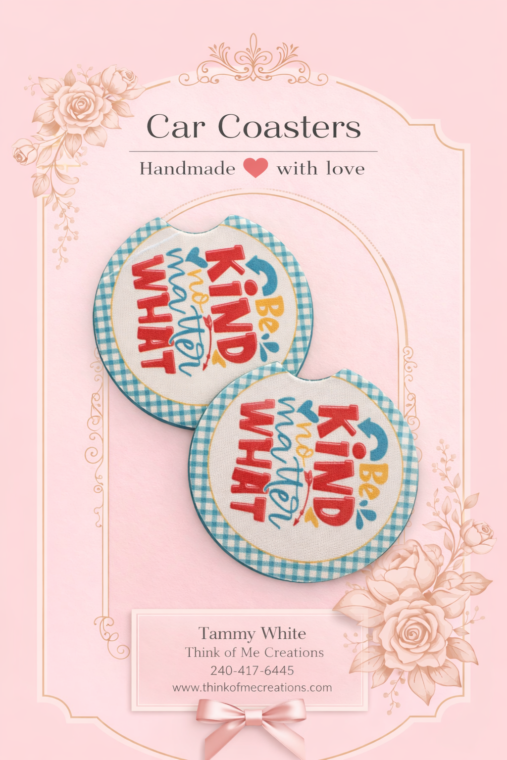 Be Kind Car Coasters