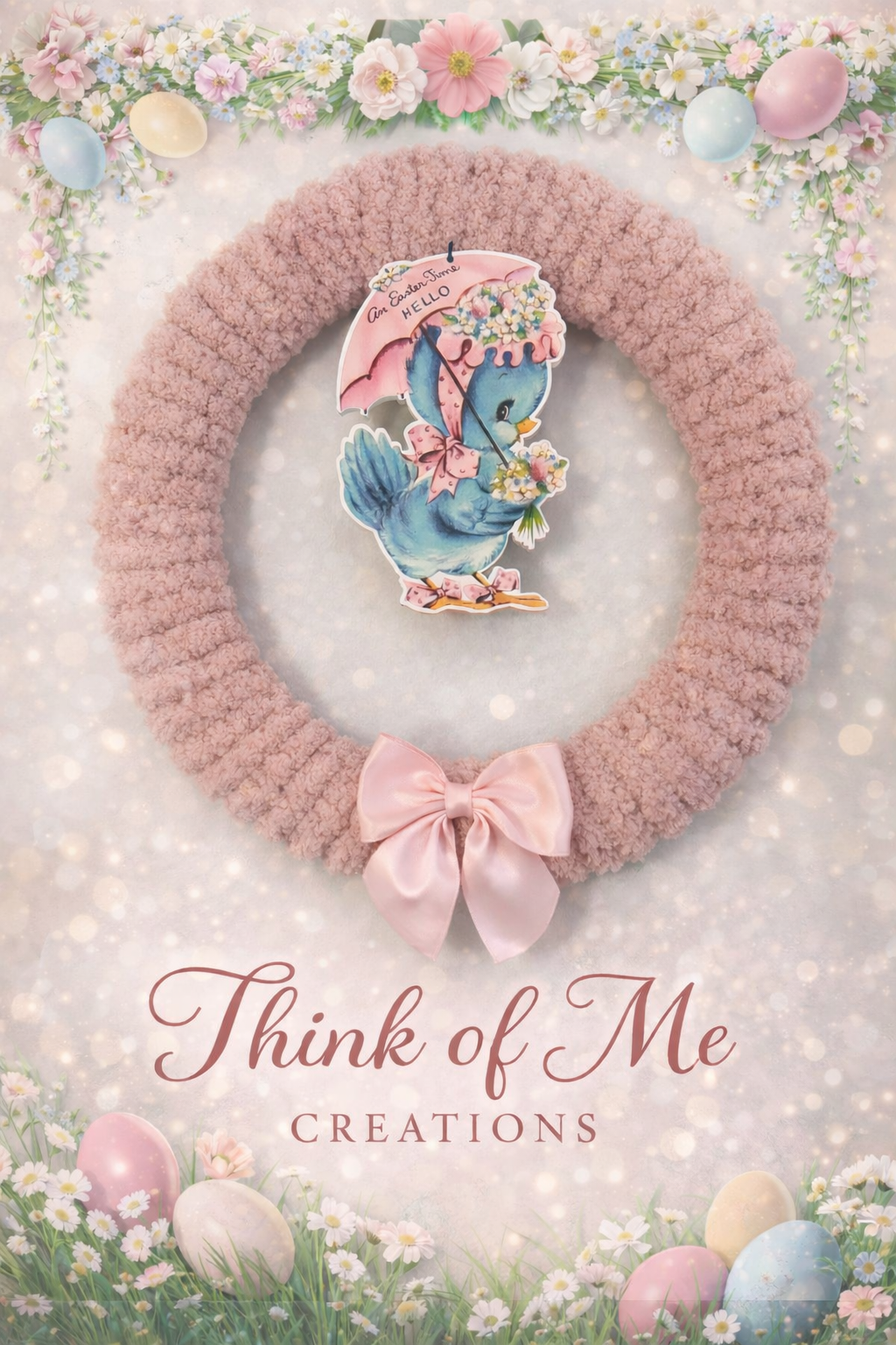 Easter chick 14 inch wreath