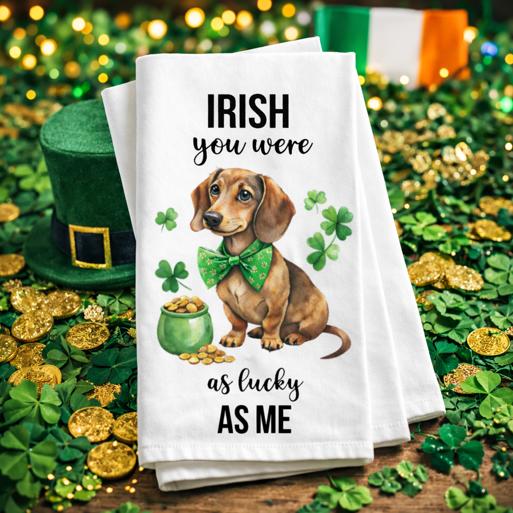 St. Patty's Dog Tea Towel