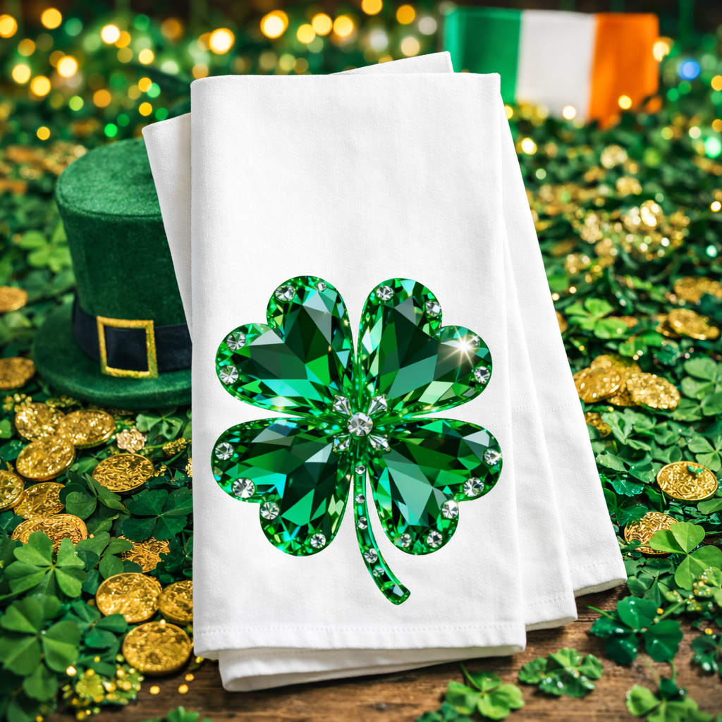 St. Patty's  Shamrock 2 tea towel