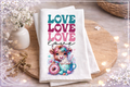 Highland Cow Love Tea Towel