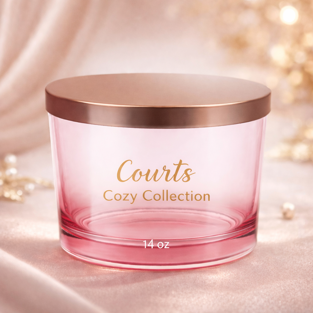 Rose pink 14 oz  3 wick Soy Candle