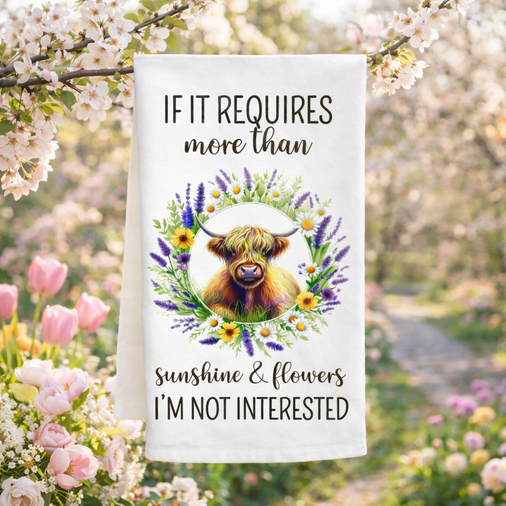 Highland Cow Tea Towel