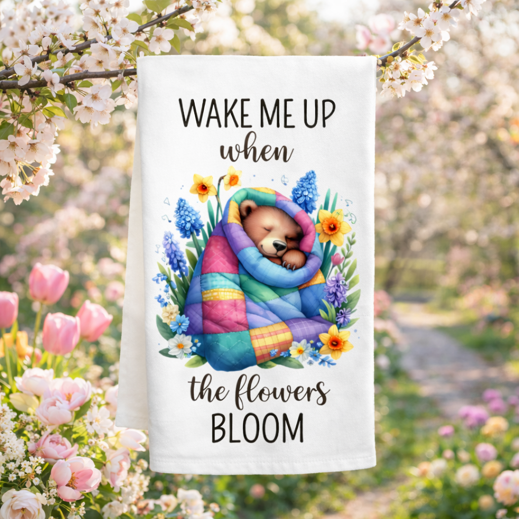 Spring Bear Tea Towel