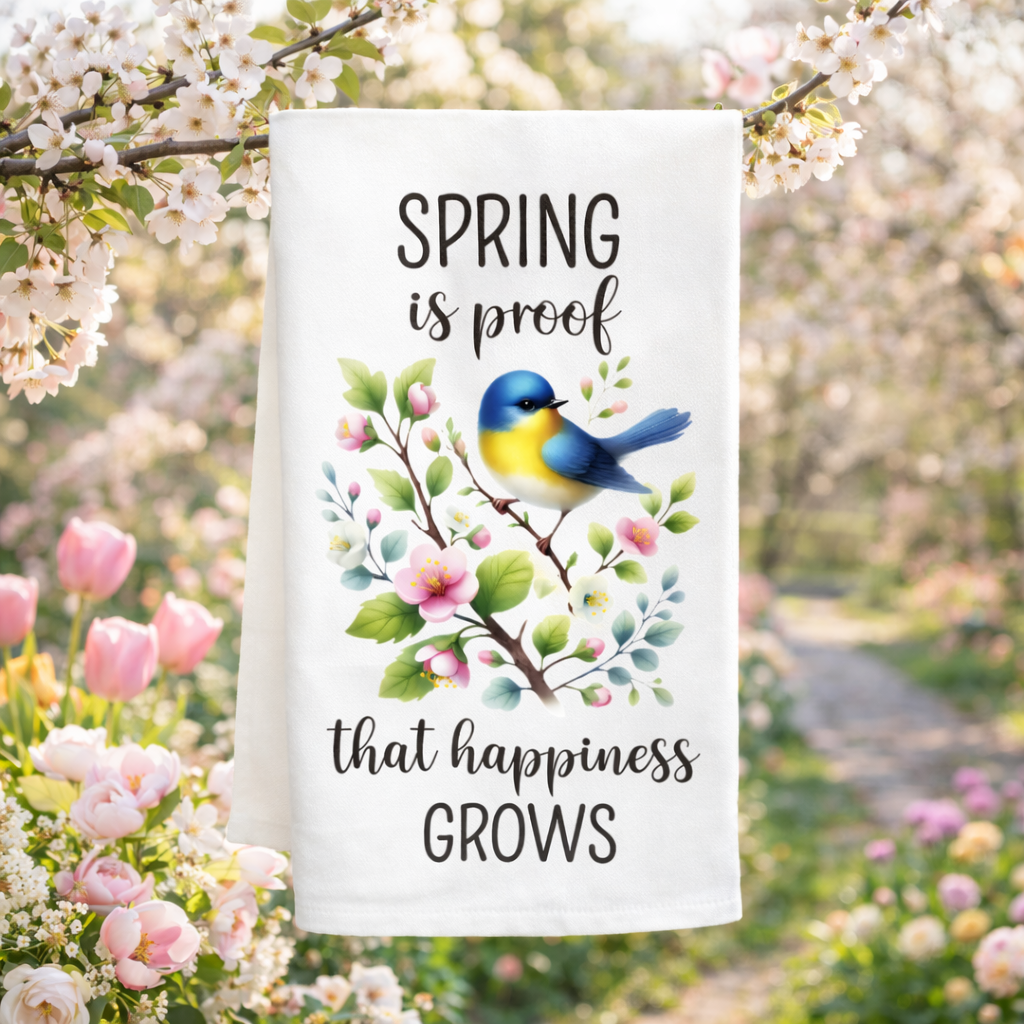 Spring Bird Tea Towel