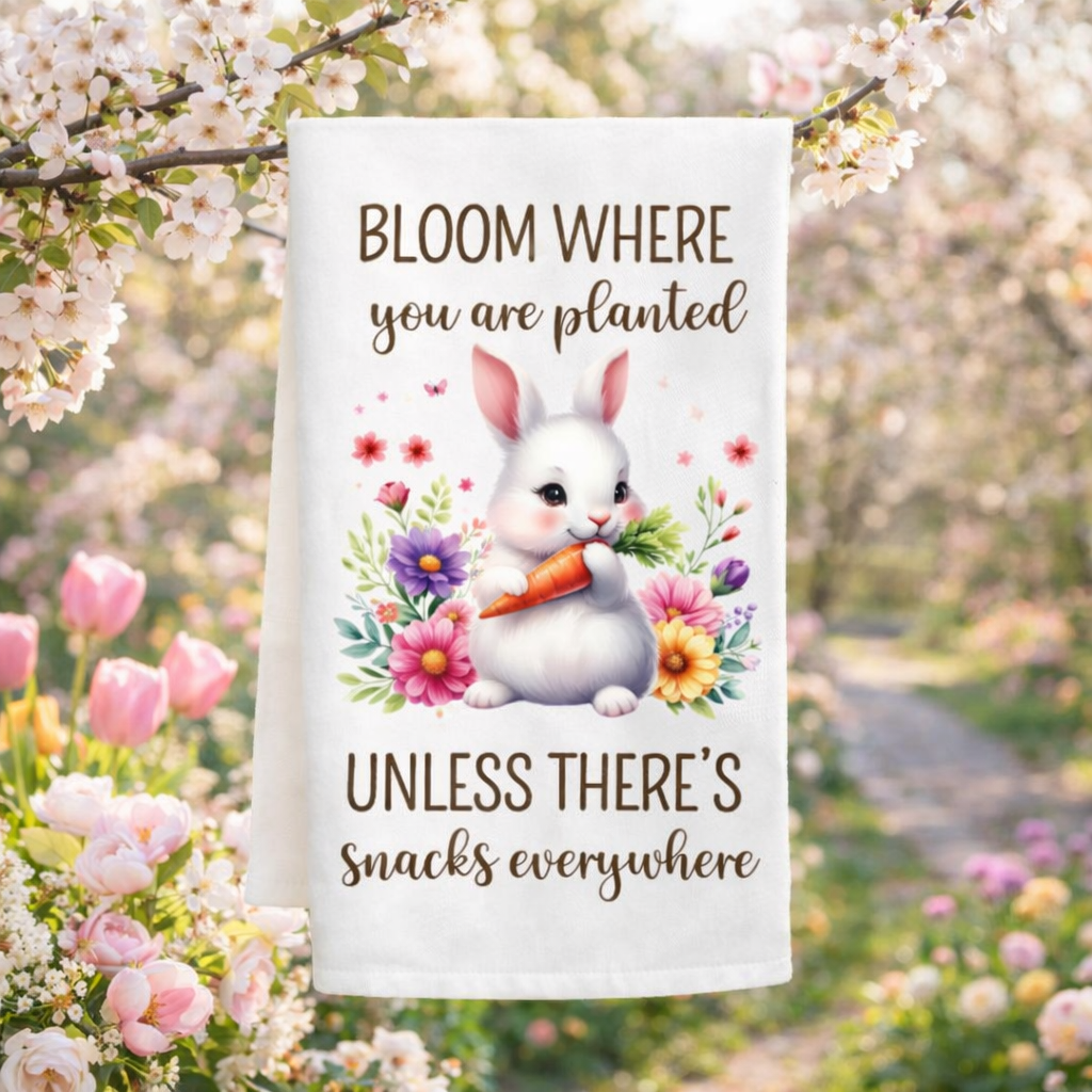 Spring Bunny Tea Towel