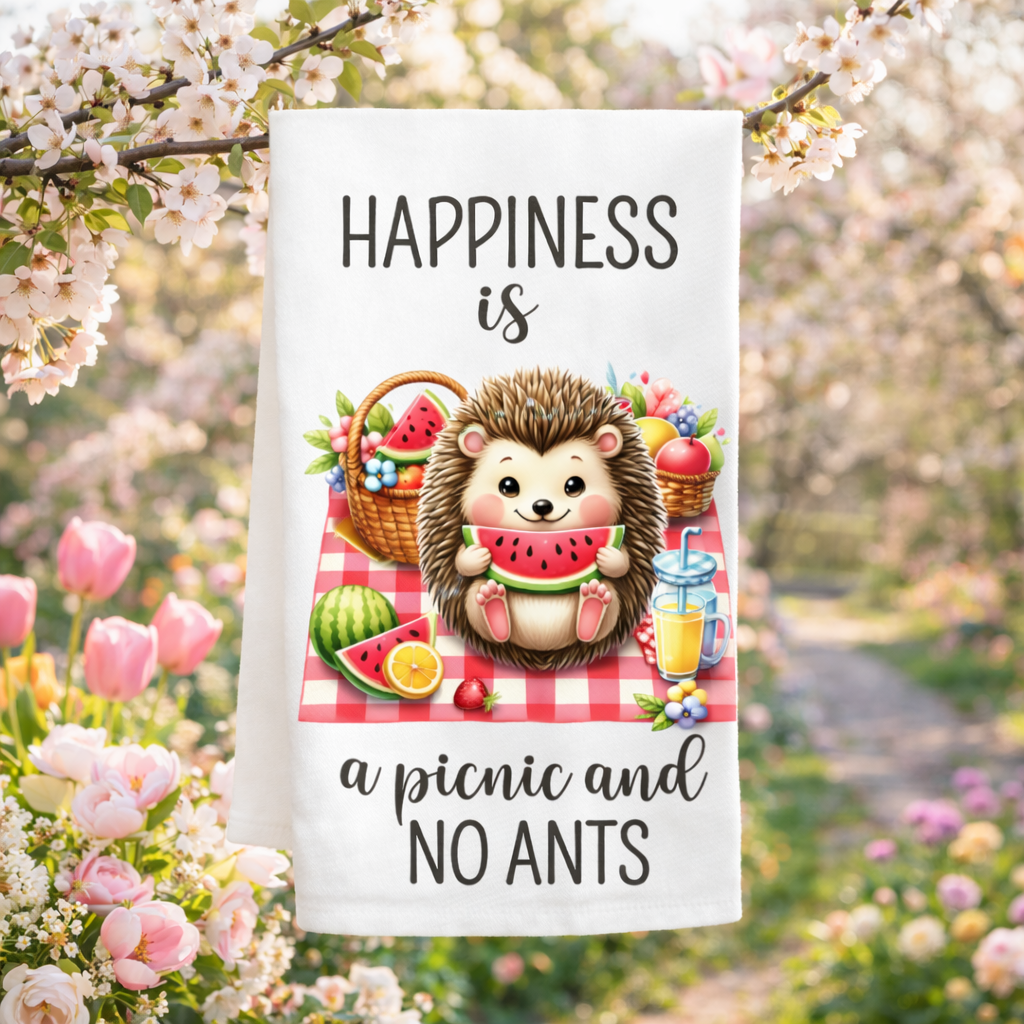 Spring Picnic Tea Towel