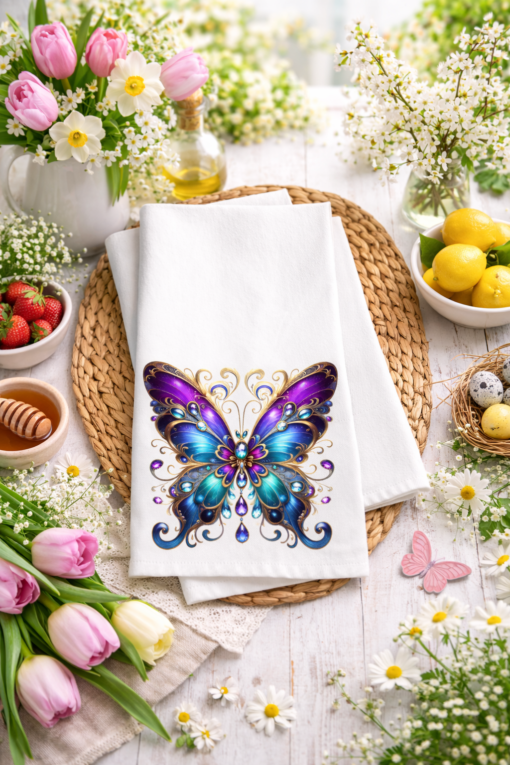 Spring Butterfly 5 Tea Towel