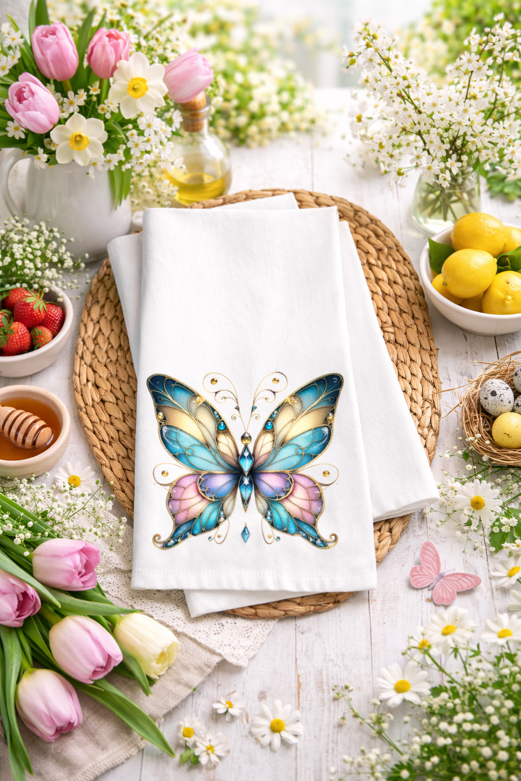 Spring Butterfly 8 Tea Towel