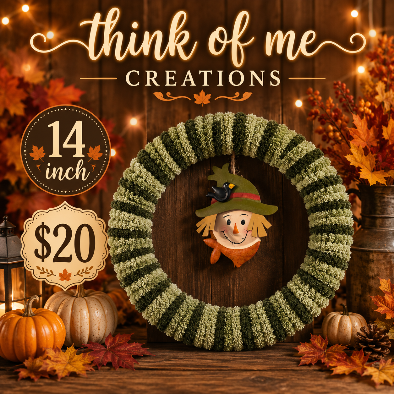 14 inch scarecrow wreath