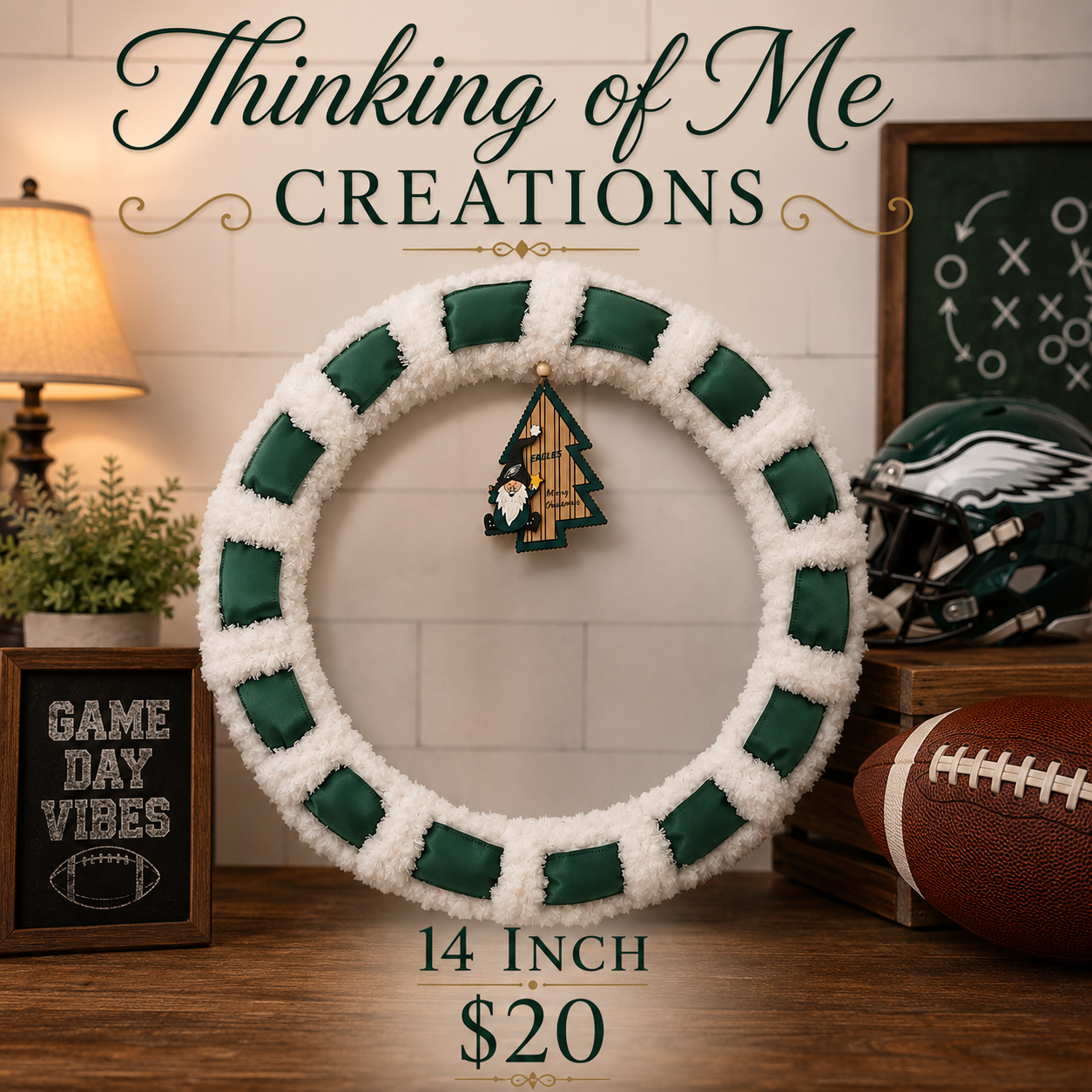 14 inch Eagles Wreath