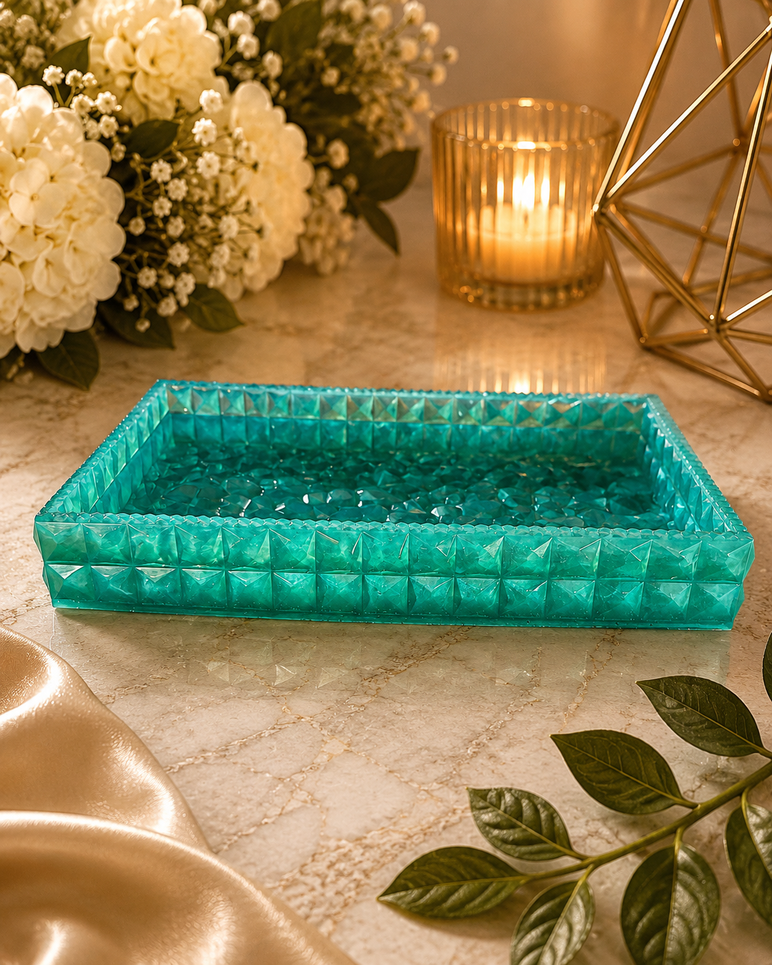 Green Rectangle Tray