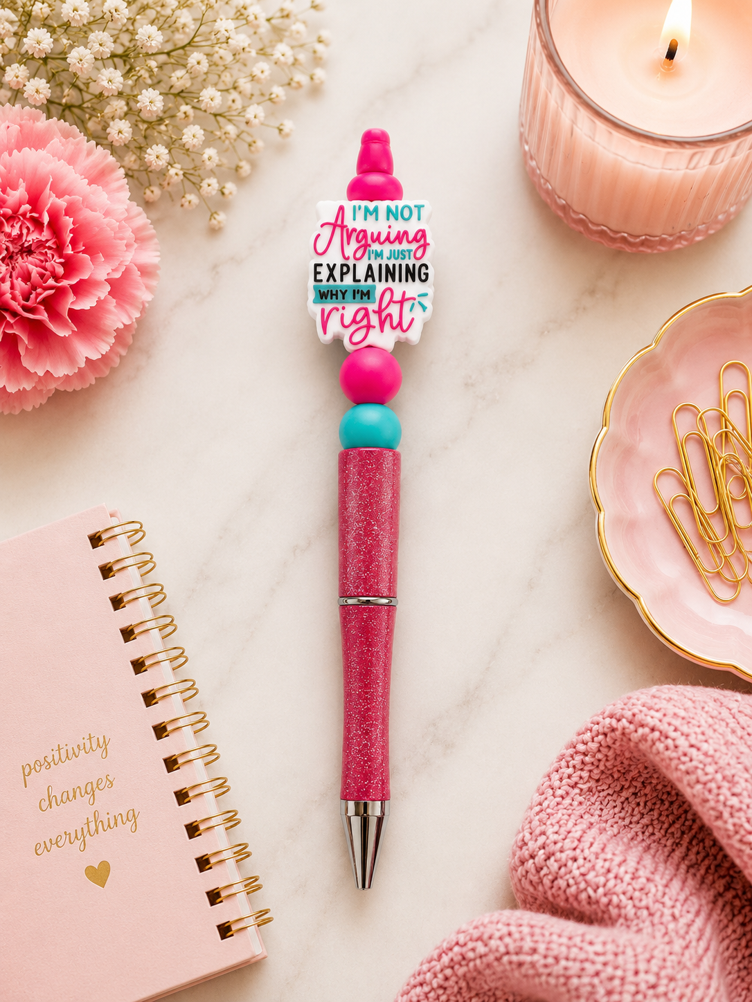 Pen arguing pink