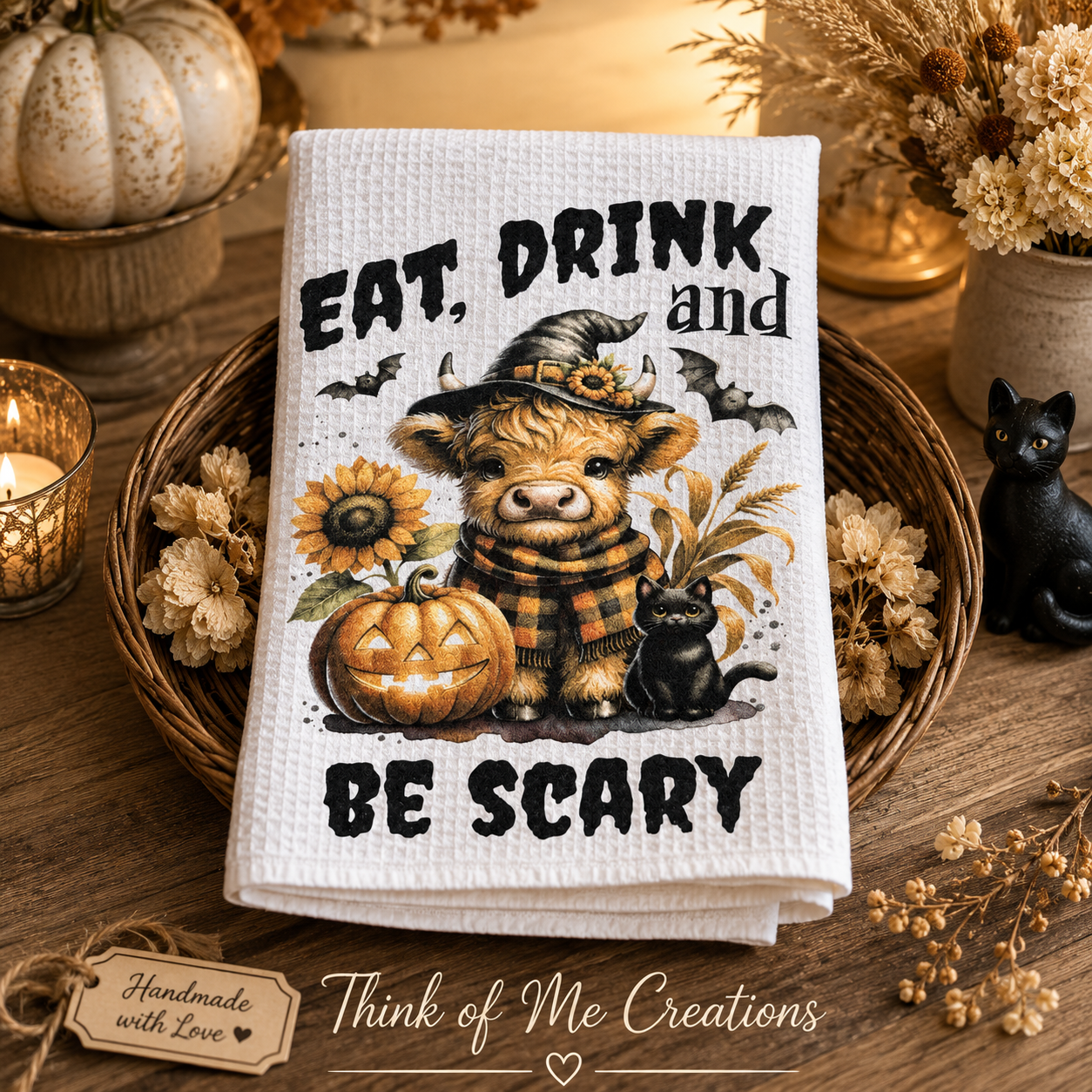 Eat Drink and Be Scary Tea Towels