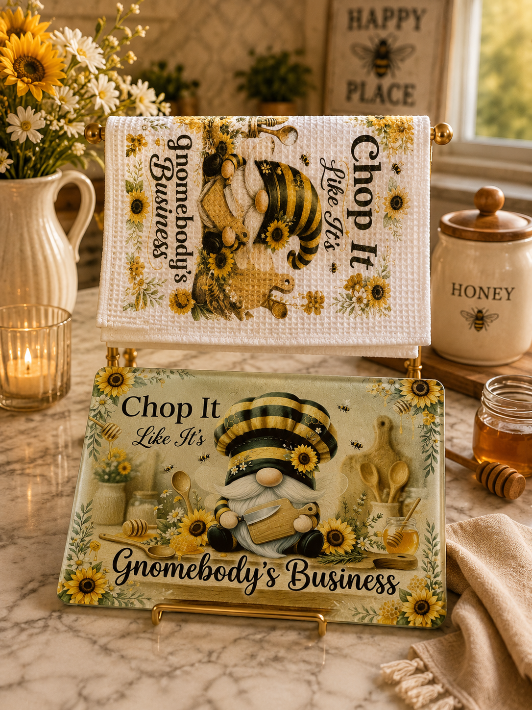 cutting board / Tea Towel Bundle Chop it