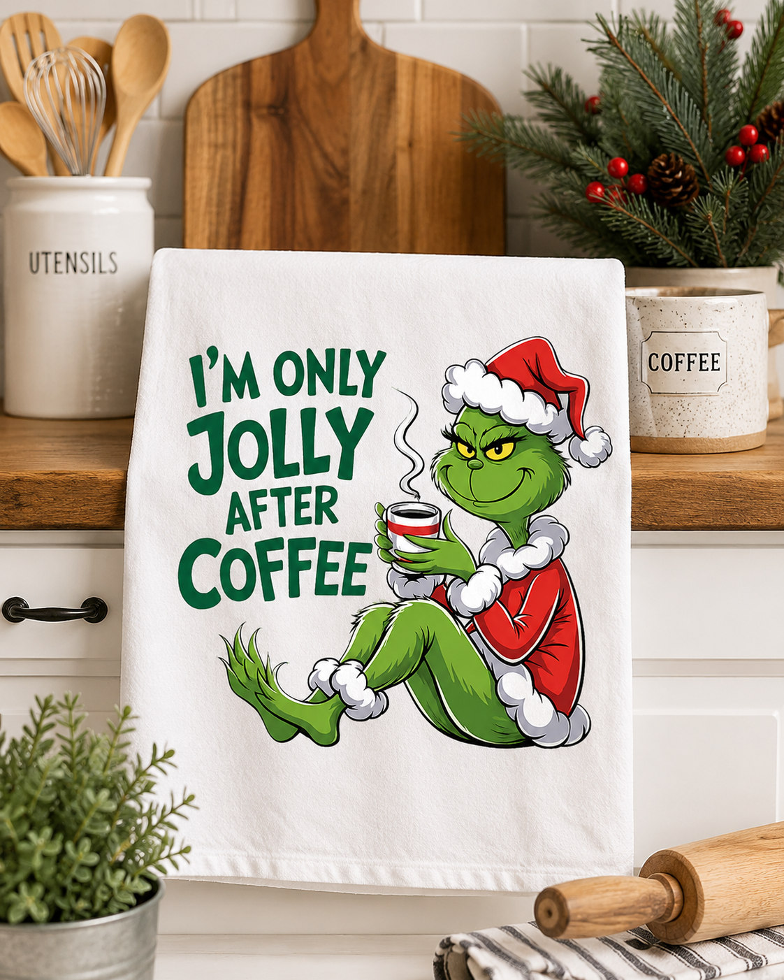 Jolly after Coffee Tea Towel
