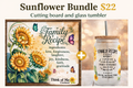 Family Cutting Board / Glass Tumbler Bundle