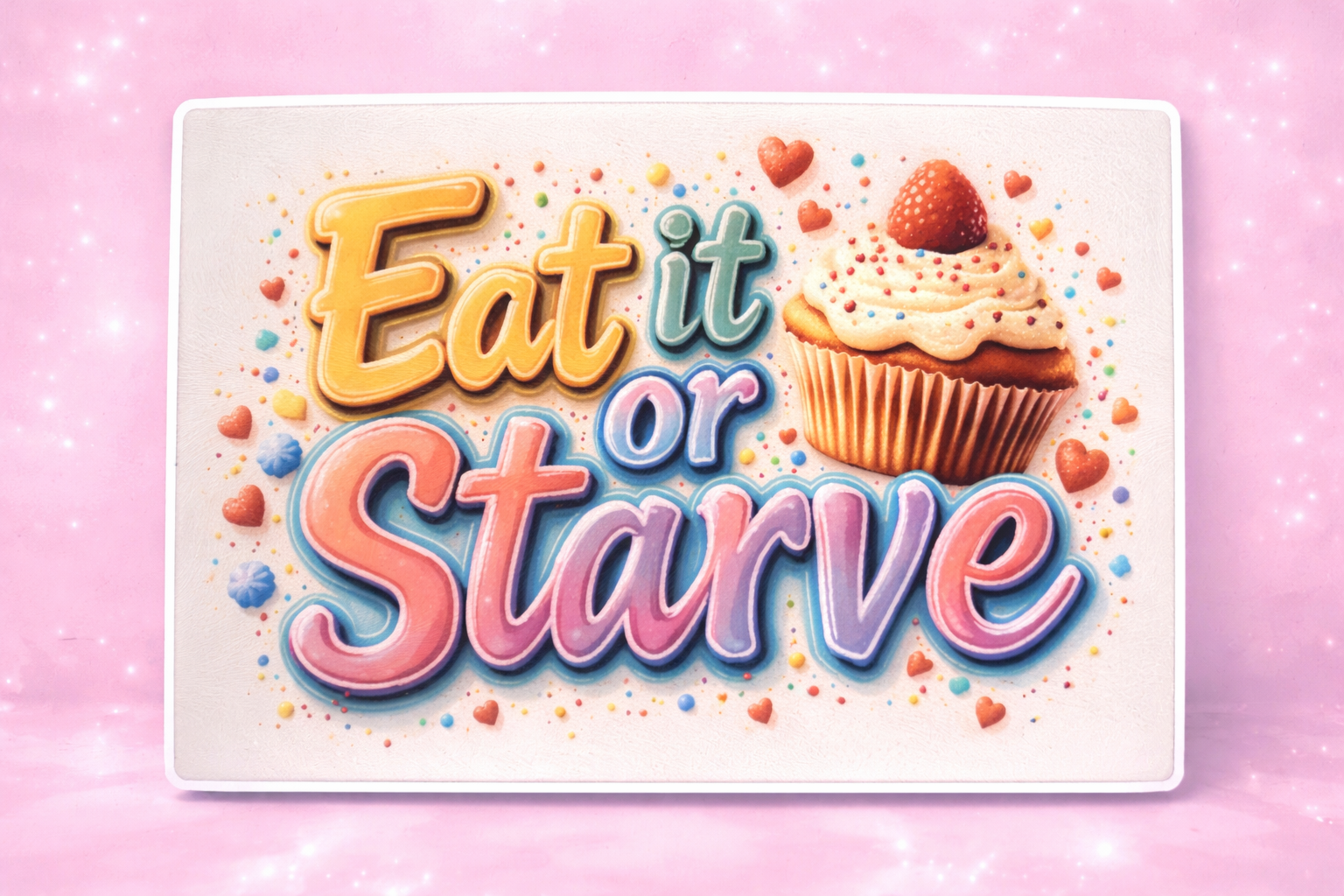 Eat it or Starve Glass Cutting Board