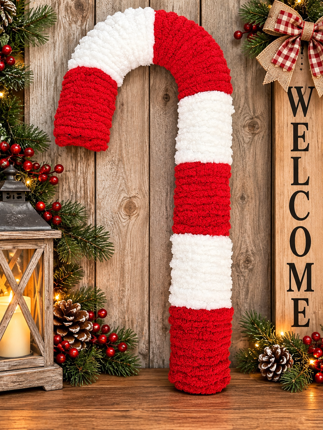 Red Candy Cane Wreath
