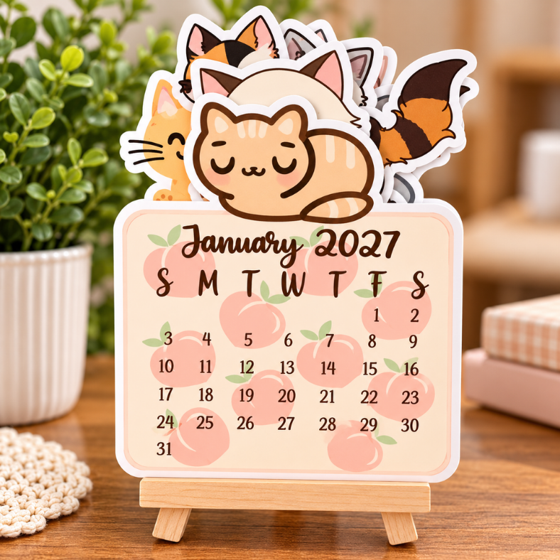 Desk Calendar 2027 cats