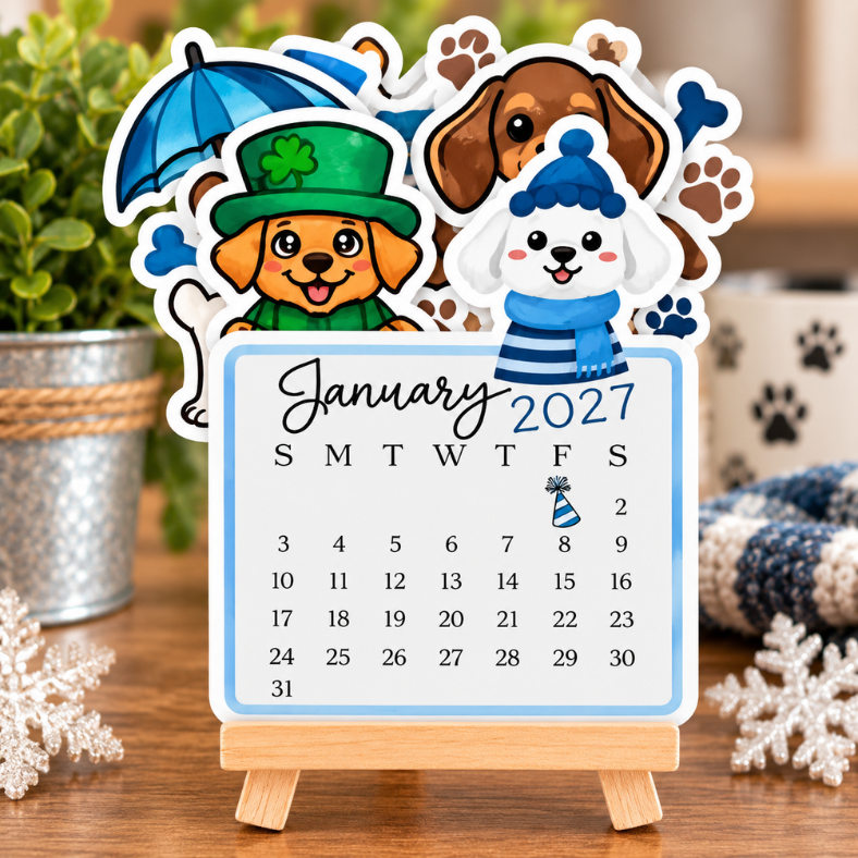 Desk Calendar 2027 dogs