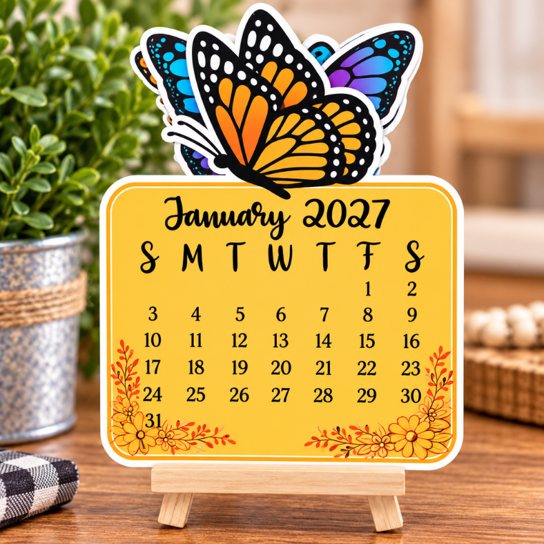 Desk Calendar 2027 butterflies